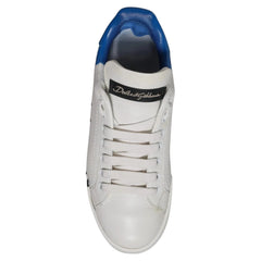 Dolce & Gabbana White Blue Logo Portofino Sneakers Shoes - EU36/US6 - Sneakers
