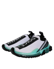 Dolce & Gabbana White Blue Sorrento Slip On Sneakers Shoes - EU39/US6 - Sneakers