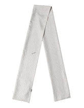 Dolce & Gabbana White Brown Polka Dot Silk Bandeau Neck Wrap 151cm x 13cm Scarf