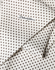 Dolce & Gabbana White Brown Polka Dot Silk Bandeau Neck Wrap 151cm x 13cm Scarf