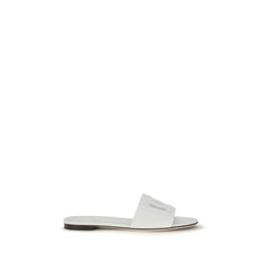 Sandales Dolce & Gabbana Blanc Veau Daim Bos Taurus Plates
