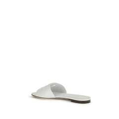 Sandales Dolce & Gabbana Blanc Veau Daim Bos Taurus Plates