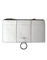 Dolce & Gabbana White Calfskin Leather Large Crossbody Card Holder Wallet - Card Cases
