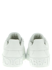 Dolce & Gabbana White Calfskin Low Top Sneakers