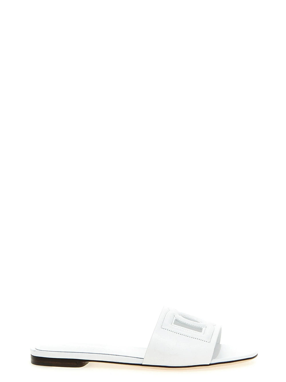 Dolce & Gabbana White Calfskin Slides