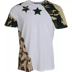 Dolce & Gabbana White Camouflage Stars Crew Neck Men T-shirt - IT50 | L - T-Shirts
