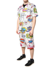 Dolce & Gabbana White Cartoon Print Cotton Men Pajama Set Sleepwear - Pajamas