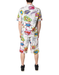 Dolce & Gabbana White Cartoon Print Cotton Men Pajama Set Sleepwear - Pajamas