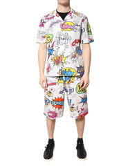 Dolce & Gabbana White Cartoon Print Cotton Men Pajama Set Sleepwear - Pajamas