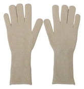 Dolce & Gabbana White Cashmere Knitted Hands Mitten Mens Gloves - 9|M - Gloves & Mittens