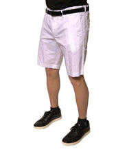 Dolce & Gabbana White Chinos Cotton Stretch Casual Shorts - IT44 | XS - Chino Shorts