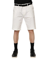 Dolce & Gabbana White Chinos Cotton Stretch Men Casual Shorts - IT60 | 3XL - Chino Shorts