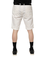 Dolce & Gabbana White Chinos Cotton Stretch Men Casual Shorts - IT60 | 3XL - Chino Shorts