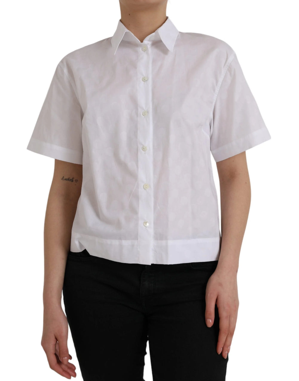 Dolce & Gabbana White Collared Short Sleeve Polo Shirt Top - IT44 | L - Polos