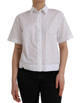 Dolce & Gabbana White Collared Short Sleeve Polo Shirt Top - IT44 | L - Polos