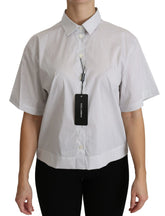 Dolce & Gabbana White Collared Short Sleeve Polo Shirt Top - IT46|XL - Polos
