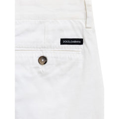 Dolce & Gabbana White Cotton Bermuda - 44 - Bermudas