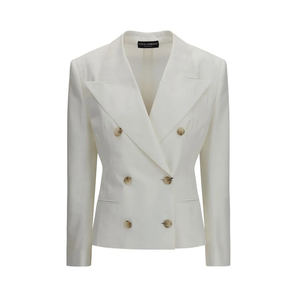 Dolce & Gabbana White Cotton Blazer