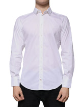 Dolce & Gabbana White Cotton Blend Men MARTINI Dress Shirt - IT39 | S - Shirts