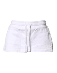 Dolce & Gabbana White Cotton Blend Mid Waist A-line Mini Skirt - IT40|S