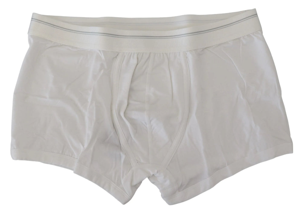 Dolce & Gabbana White Cotton Blend Regular Boxer Underwear - IT4 | S - Boxer Shorts