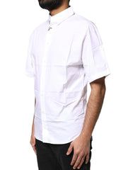 Dolce & Gabbana White Cotton Button Down Casual Men Polo Shirt - IT38 | XS - Shirts