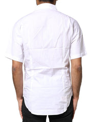 Dolce & Gabbana White Cotton Button Down Casual Men Polo Shirt - IT38 | XS - Shirts