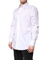 Dolce & Gabbana White Cotton Collared GOLD FormalDress Shirt - IT37 | XS - Shirts
