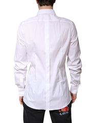 Dolce & Gabbana White Cotton Collared GOLD FormalDress Shirt - IT37 | XS - Shirts