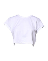 Dolce & Gabbana White Cotton Crew Neck Cropped T-shirt Top - IT36|XXS - T-Shirts