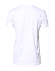 Dolce & Gabbana White Cotton Crew Neck Short Sleeves T-shirt - IT36|XXS - T-Shirts