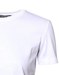 Dolce & Gabbana White Cotton Crew Neck Short Sleeves T-shirt - IT36|XXS - T-Shirts