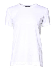 Dolce & Gabbana White Cotton Crew Neck Short Sleeves T-shirt - IT36|XXS - T-Shirts