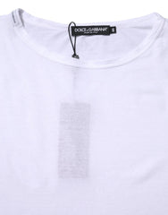 Dolce & Gabbana White Cotton Crew Neck Short Sleeves T-shirt - IT46|XL