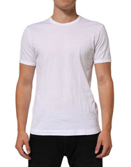 Dolce & Gabbana White Cotton Crew Neck Short Sleeves T-shirt - IT54 | XL - T-Shirts