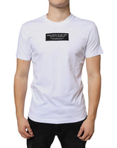 Dolce & Gabbana White Cotton DG Applique Casual T-shirt - T-Shirts
