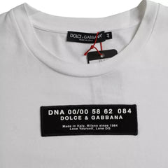Dolce & Gabbana White Cotton DG Applique Men Casual T-shirt - IT44 | XS - T-Shirts