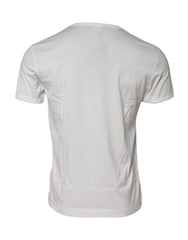 Dolce & Gabbana White Cotton DG Crown Embossed T-shirt - IT48 | M - T-Shirts