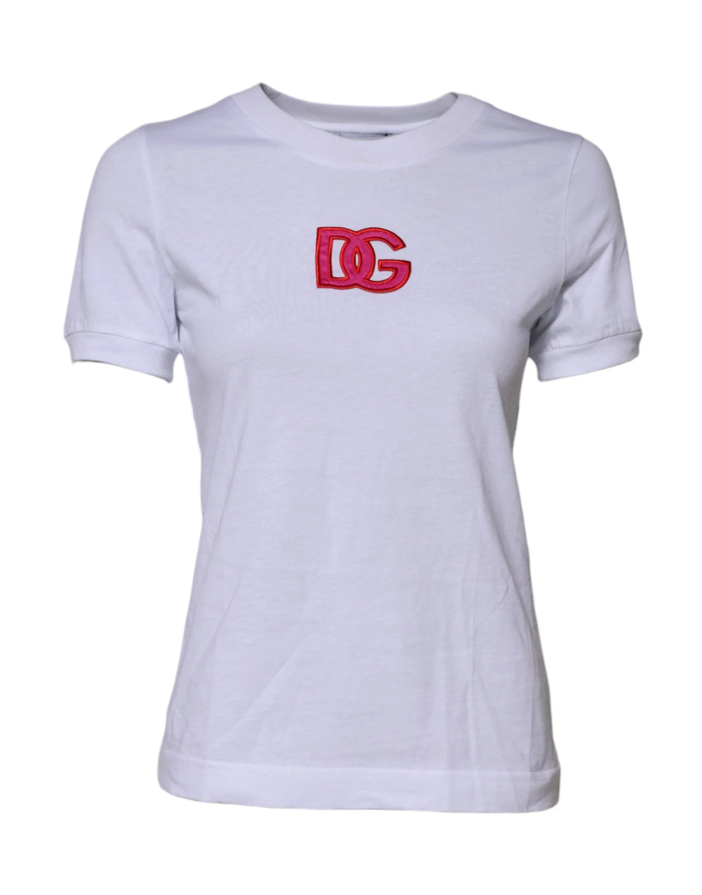Dolce & Gabbana White Cotton DG Logo Embroidery Top T-shirt - IT38 | XS - T-Shirts