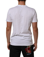 Dolce & Gabbana Fehér Pamut DG Love Patch Crew Neck Póló