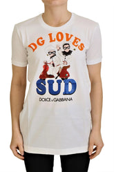 Dolce & Gabbana White Cotton DG Loves SUD T-shirt - T-Shirts