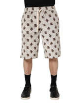Dolce & Gabbana White Cotton DG Mania Print Men Bermuda Shorts - IT48 | M - Bermudas