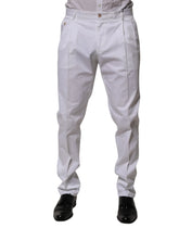 Dolce & Gabbana White Cotton Dress Slim Formal Trouser Pants - IT58 | XXL - Trousers