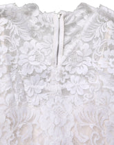 Dolce & Gabbana White Cotton Floral Lace Long Gown Dress - IT42|M