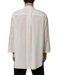 Dolce & Gabbana White Cotton Floral Print Button Down Shirt - IT44 | 3XL