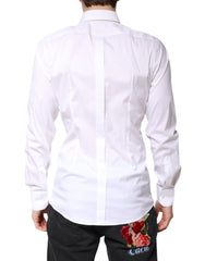 Dolce & Gabbana White Cotton GOLD Dress Formal Collared Shirt - IT39 | S - Shirts