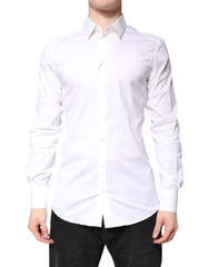 Dolce & Gabbana White Cotton GOLD Dress Formal Collared Shirt - IT39 | S - Shirts
