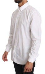 Dolce & Gabbana White Cotton GOLD Dress Shirt - 37 - Shirts