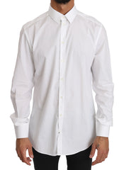 Dolce & Gabbana White Cotton GOLD Dress Shirt - 37 - Shirts
