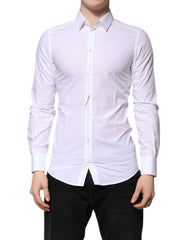 Dolce & Gabbana White Cotton GOLD Long Sleeves Dress Shirt - IT40 | M - Shirts